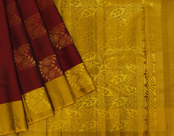 Pavithram Soft Silk Saree in Deep Maroon Shades
