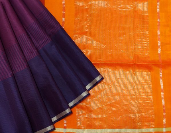 Magenta Pink Soft Silk Saree with Mini Checks