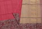 Pink Soft Silk Saree Golden Zari Polka Dots
