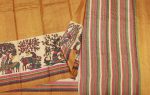 Mustard Yellow Tussar Silk Kalamkari Saree