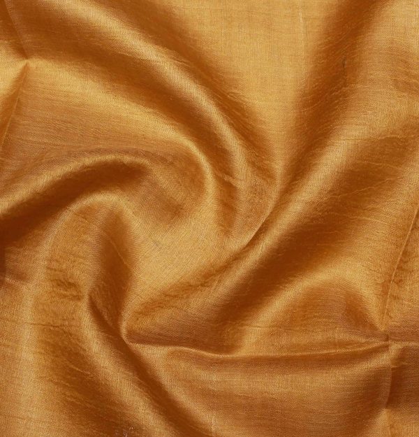 Mustard Yellow Tussar Silk Kalamkari Saree