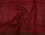Pure Tussar Silk Saree In Floral Print Pink Border