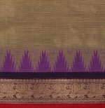 Beige Camo Kanchi Chettinad Cotton Saree