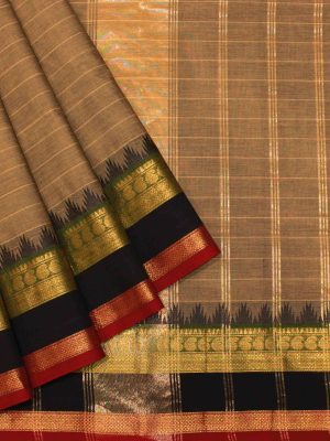 Kanchi Chettinad Cotton Saree Retta Pet Border