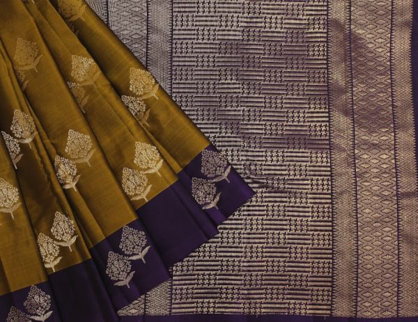 Pavithram Soft Silk Saree in Golden brown