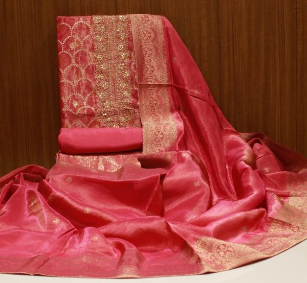 Rani Pink Tissue Salwar Material
