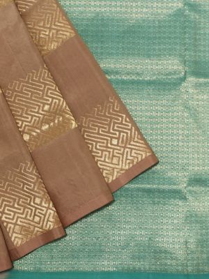 Pantone Brown Handloom Soft Silk Saree With Borderless