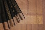 Handloom Pure Soft Silk Saree In Black With Contrast Border