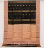 Handloom Pure Soft Silk Saree In Black With Contrast Border