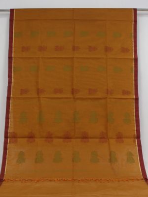 Pure Kovai  Cotton Saree in Golden yellow With Thread Work