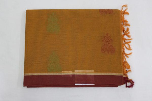 Pure Kovai  Cotton Saree in Golden yellow With Thread Work
