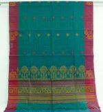 handloom Pure Kovai cotton Saree In Peacock Green