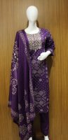 Purple Shades Bandhani Cotton Salwar Set