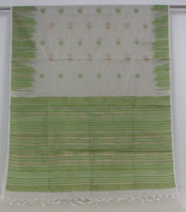 Kovai Cotton Saree In Off-White Shades With Thread Work