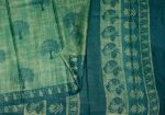 Pure Tussare Silk Saree In Lichen Green