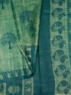 pure tussar green saree 03