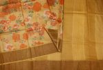 Pure Tussar Silk Saree In Camel Orange