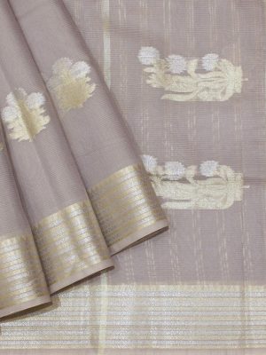 Kota Linen Saree In Pastel Purple