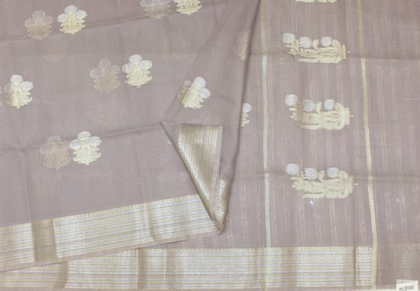 Kota Linen Saree In Pastel Purple