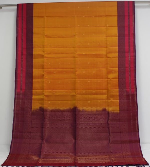 Handloom Pure Soft Silk Saree In Sun Shade Yellow
