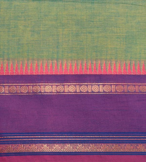 Dual Tone Green Chettinad Cotton Saree