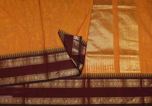 Golden Yellow Chettinad Cotton Saree