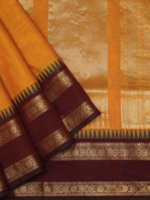 Golden Yellow Chettinad Cotton Saree