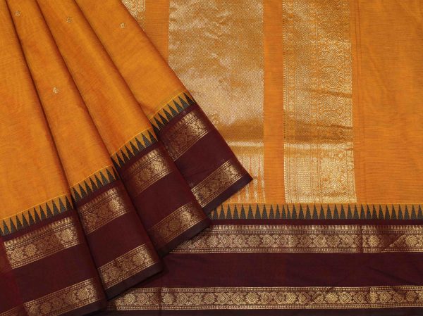Golden Yellow Chettinad Cotton Saree