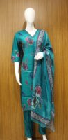 Teal Green Semi Tussar Salwar Set