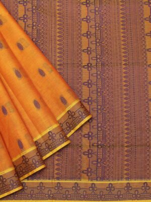 Orange Kovai Cotton Saree with Buttas