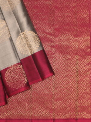 Silver Grey Pavithram Silk Saree