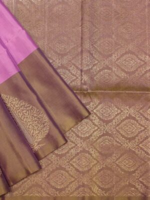 Mauve Pink Handloom Pure Soft Silk Saree