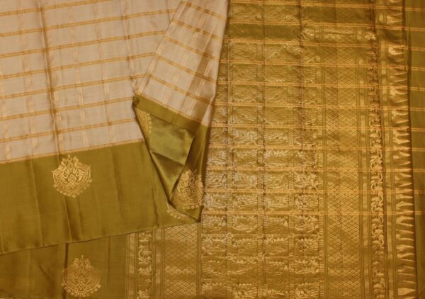 Butter Cream Dual Shades Pavithram Silk Saree