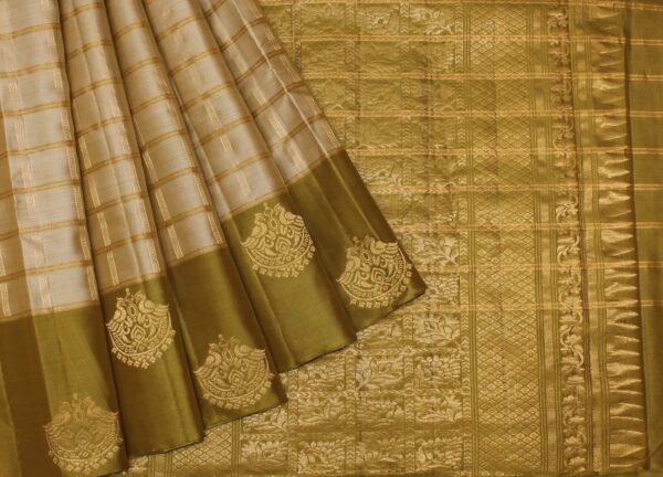 Butter Cream Dual Shades Pavithram Silk Saree