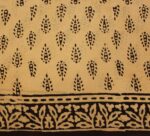 Dark Cream Mulmul Cotton Saree