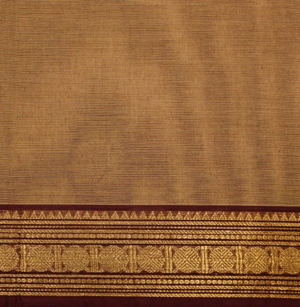 Kanchi Chettinad Cotton Saree Light Brown