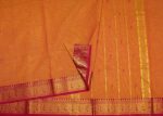 Chettinad Kanchi Cotton In Orange With Gold Zari