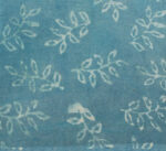 Mulmul Cotton Saree In Smalt Blue With Geometric Motifs