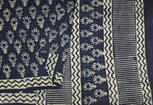 Mulmul Cotton Saree In Tealish Blue