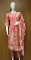 Munga Cotton Salwar Material In Peach Pink