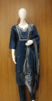 Pegasus Blue Salwar Set With Necklace Pattern
