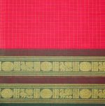 Kanchi Chettinad Saree In Rani Pink With Contrast Border