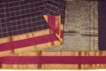 Narayanpet Saree In Dark Wine With Ganga Jamuna Pattern