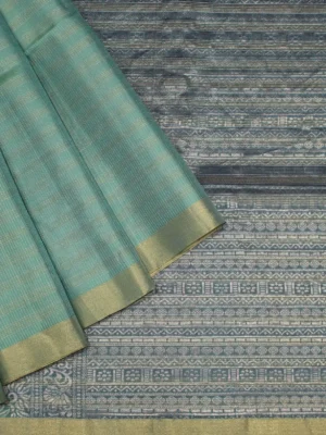 Sage Green Vaira Oosi Soft Silk Saree