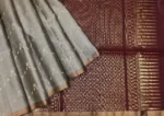 Grey Soft Silk Saree with ZigZag Zari Work
