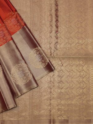 Maroon Soft Silk Saree with Floral Buttas