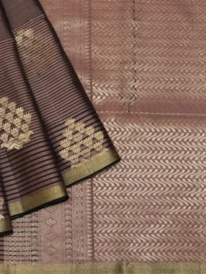 Soft Silk Saree In Coffee Brown With In Contrast Tissue