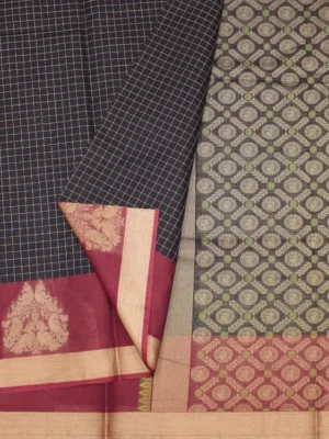 dark navy kovai cotton saree in cone fleat