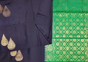 dark navy soft silk saree in full fleet