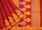 Pure Kovai Cotton Saree In Dark Pastel Red With Mango Motifs